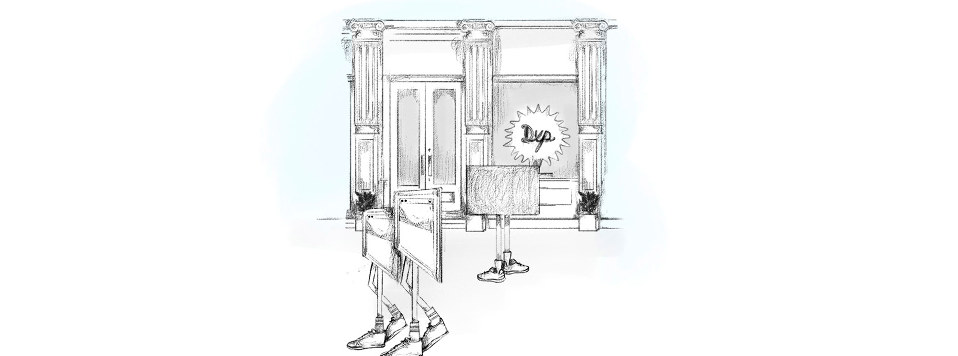 Ilustración de un sitio Web viendo el letrero DXP: