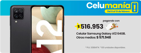 Muestra una foto del móvil anunciado junto con su precio, fechas de la promoción y especificaciones técnicas.