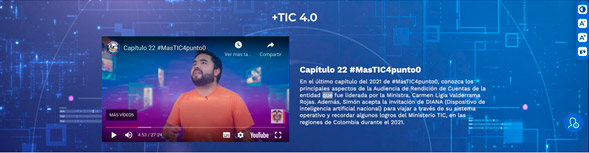 Muestra una captura del reproductor de video con el contenido correspondiente junto al texto de presentación.