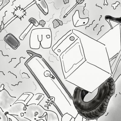 Ilustración de una pila de basura.